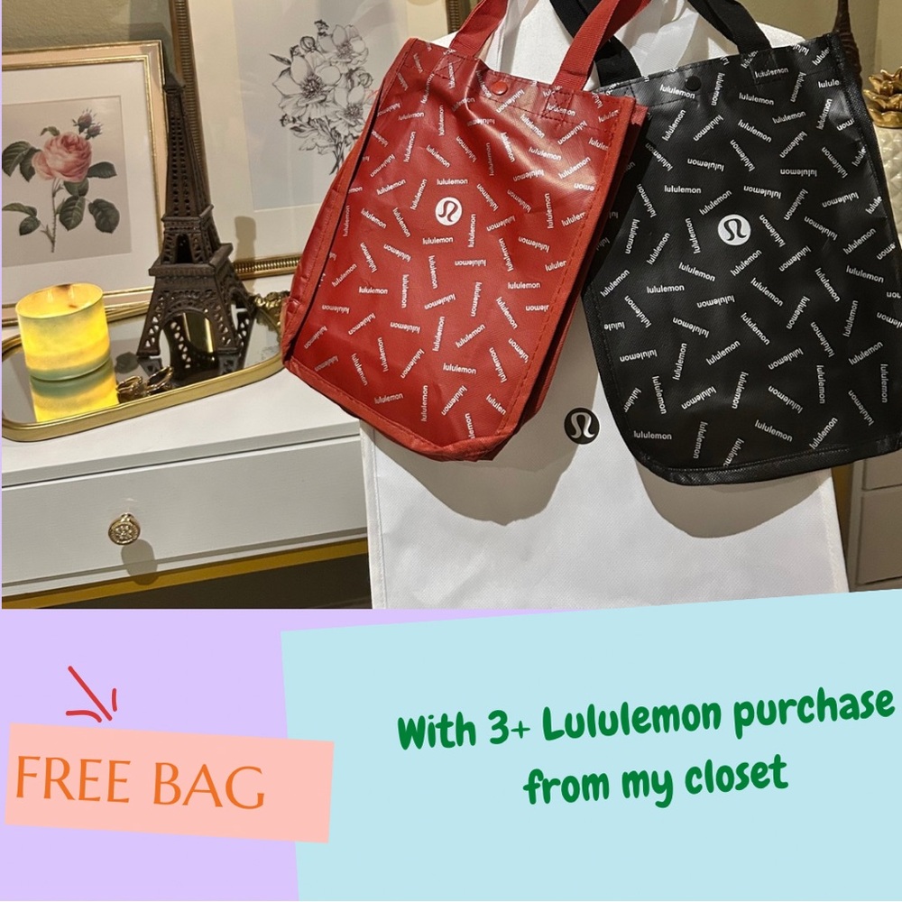 Lululemon Athletica Geometric Red and Black Totes
